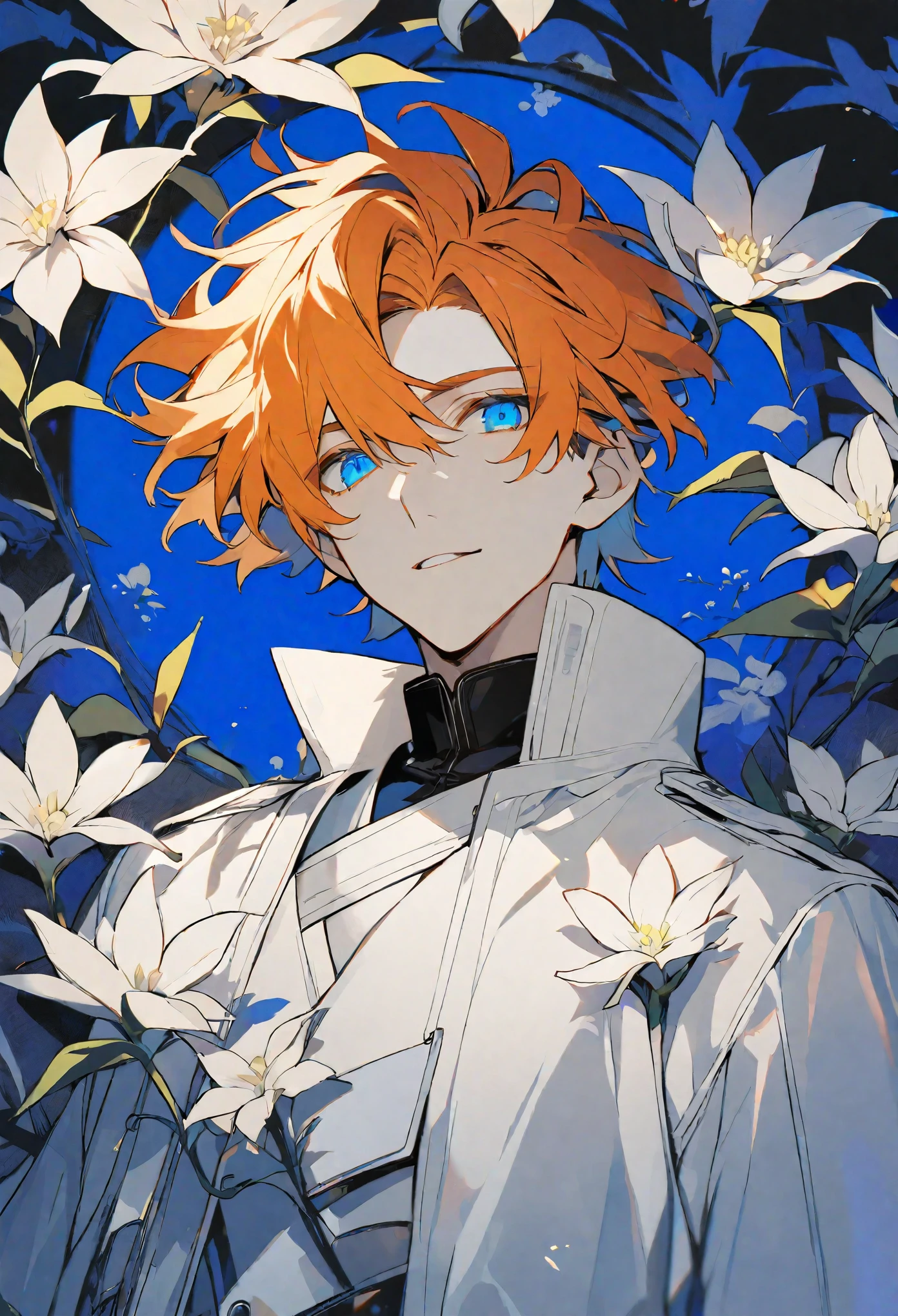 A Close Up Of A Person With Orange Hair And Blue Eyes SeaArt AI