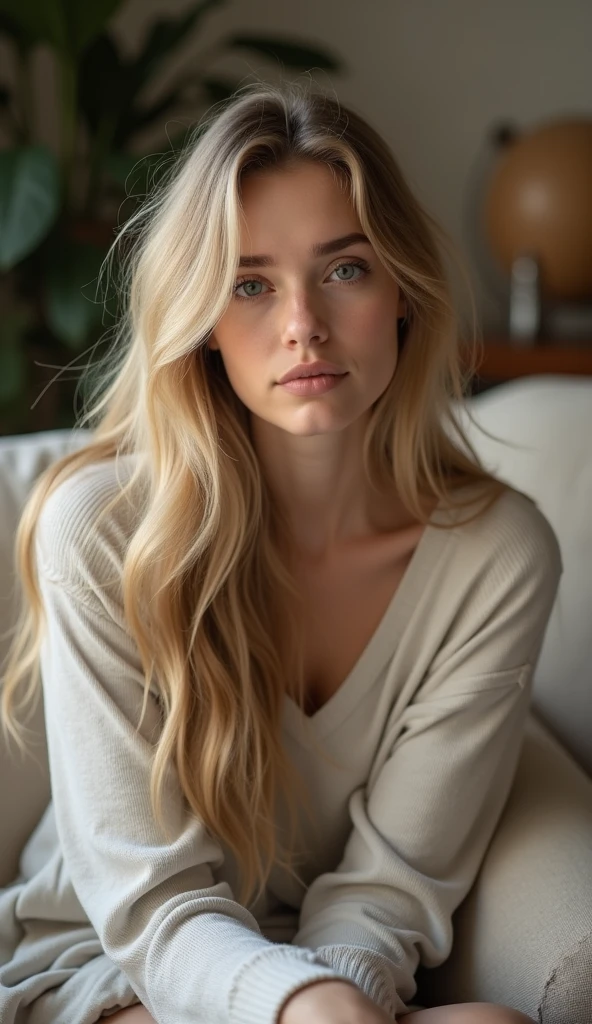 Blonde At Home SeaArt AI