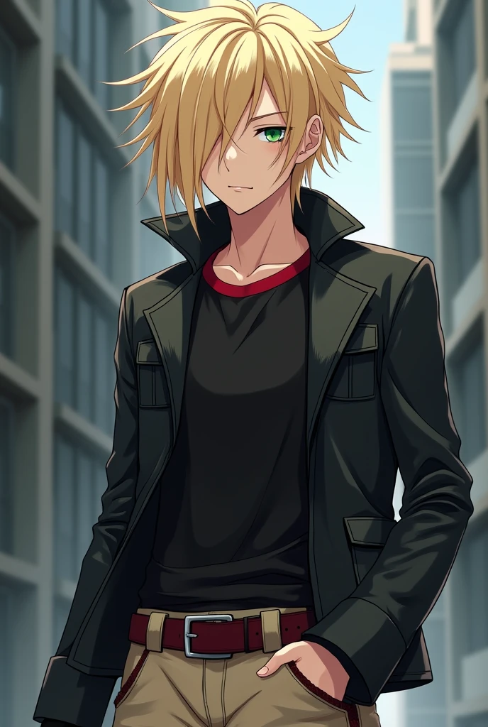 Anime Character Slightly Long Blonde Hair Long Threads Spiked With A