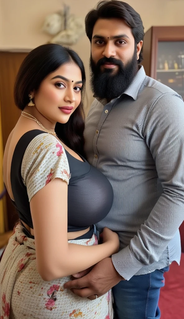 Hot Healthy South Indian White Curvy Milf With Long Down Tied Hair