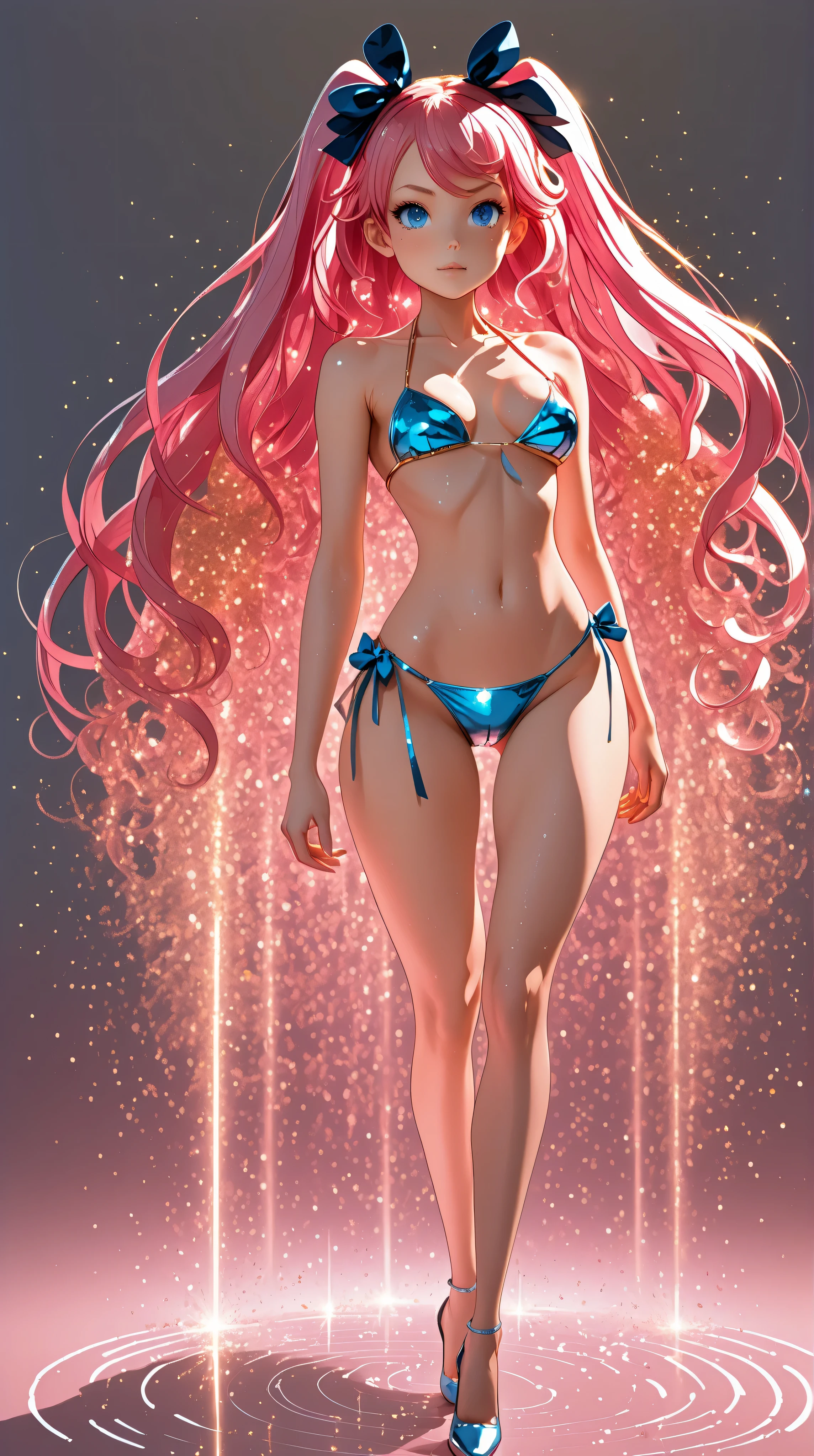 Anime Girl In A Bikini And Blue Shoes Walking In A Pool SeaArt AI