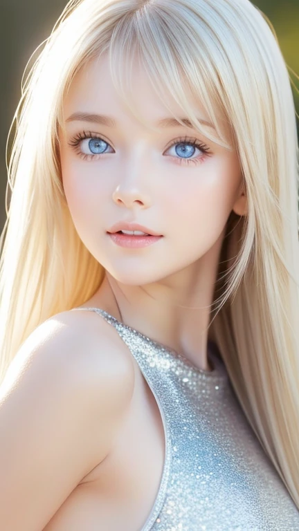 Blonde Hair Dancing In Strong Winds Interferes With Her Cute Innocent
