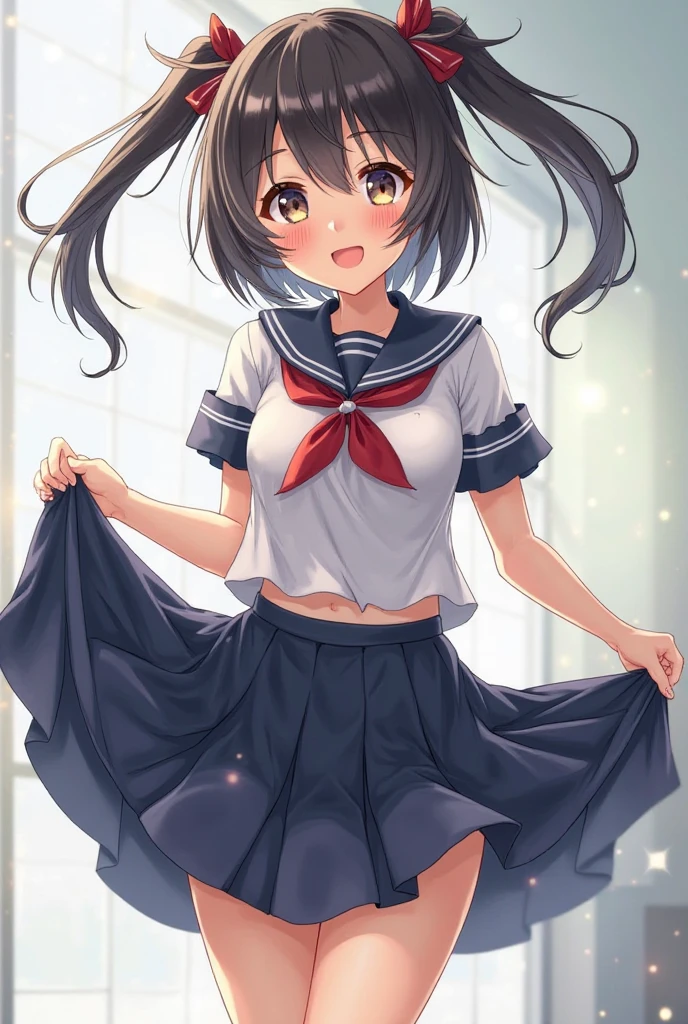 Anime Girl Lifting Up Her Skirt Fully Exposing Big Ass Seaart Ai