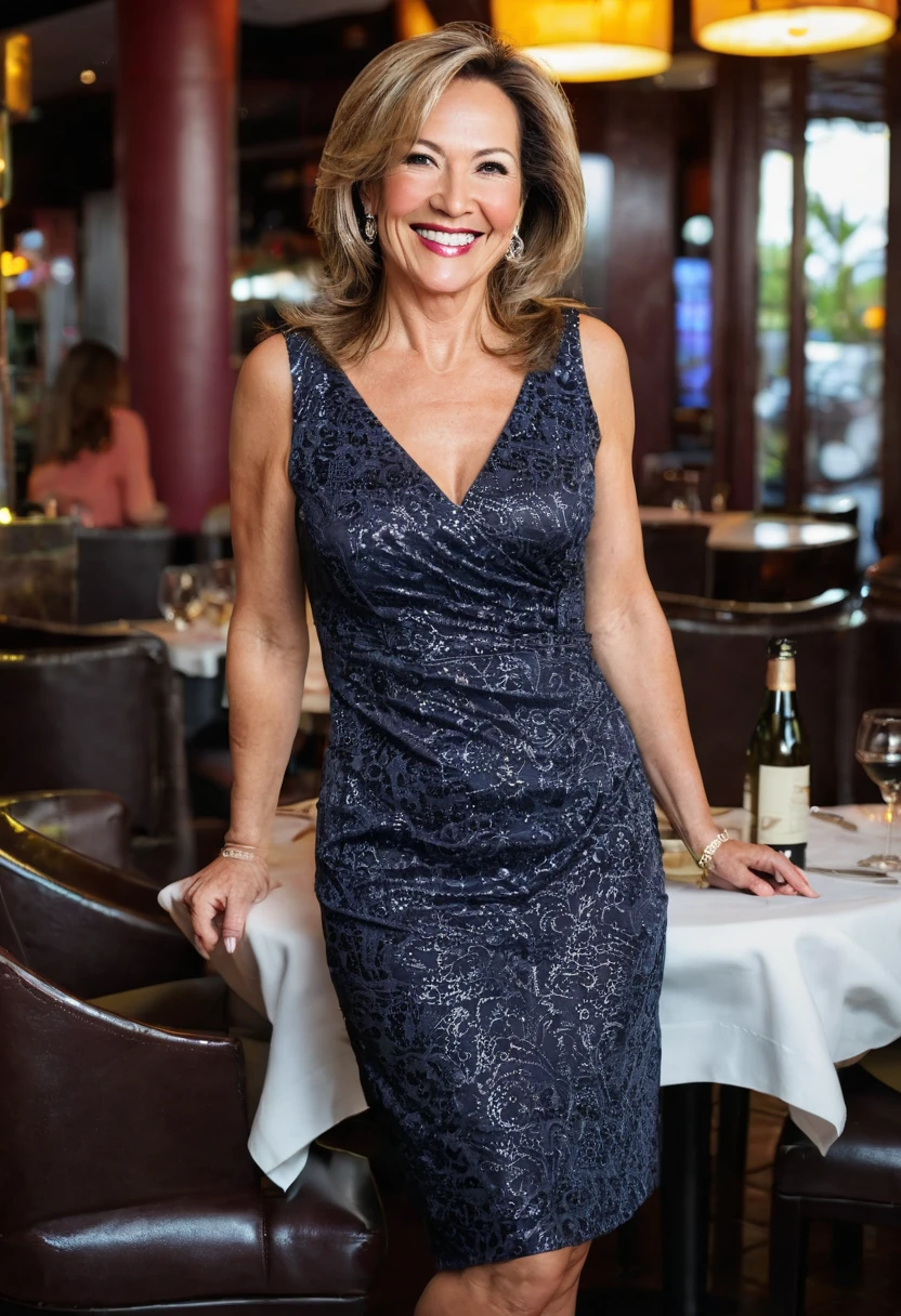 Mature Woman 50 Years Old Pretty Smile Wearing Sexy Dress SeaArt AI