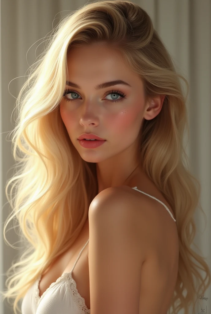 Blonde Hot Girl SeaArt AI