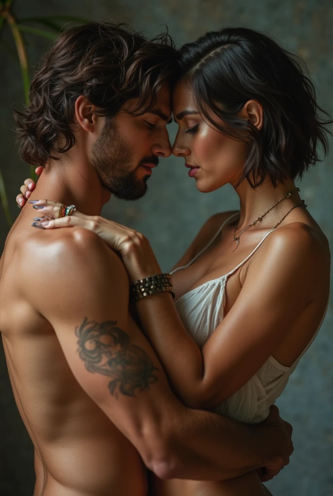 Passionate Kiss Between Sexy Brunette 23 Years Old And Brutal White Man