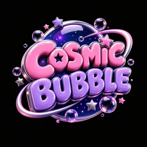3D entertainment logo with glowing letters and an orbital ring