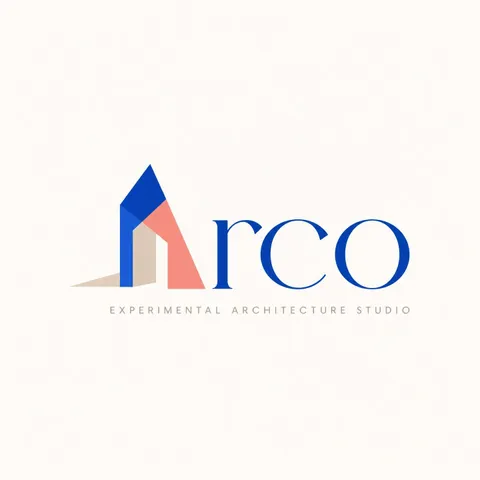 Minimalist architecture logo with the letter A and overlapping planes