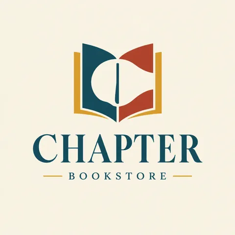 Abstract bookstore logo with pages forming a C