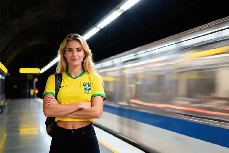 AI train rush effect with speed blur and motion