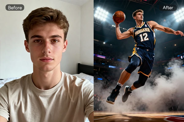 Póster de basketball con IA