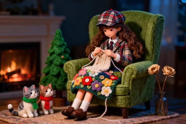 AI-generated felt art