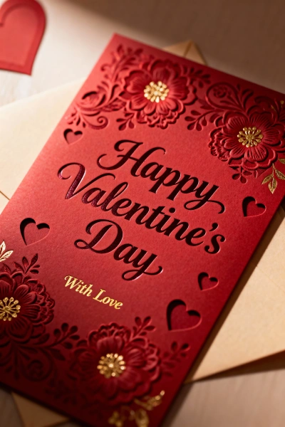 Premium red Valentine's Day card