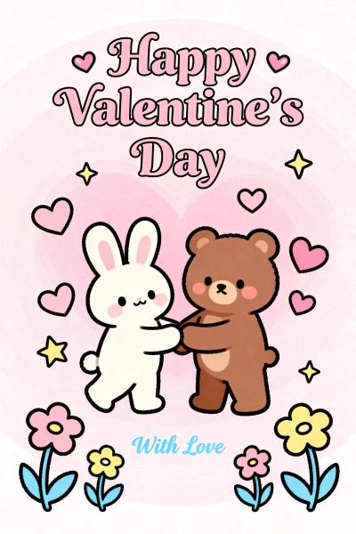 Cute illustrated Valentine's Day card