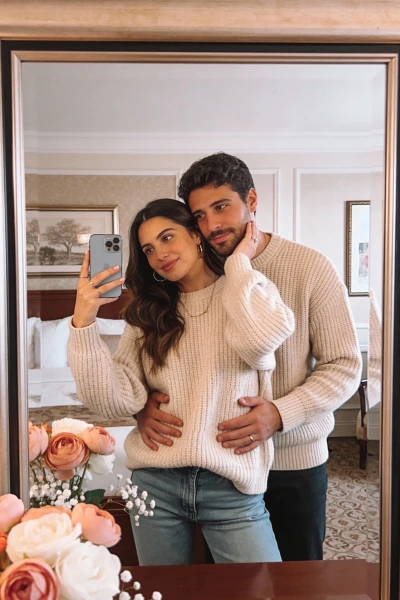 Couple mirror selfie in a hotel