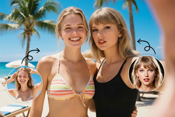 Selfie fotorrealista con tu famoso favorito creada por IA