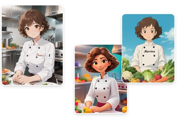 Diverse Artistic Styles of AI Characters