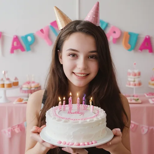 생일 파티에서 케이크를 든 사람