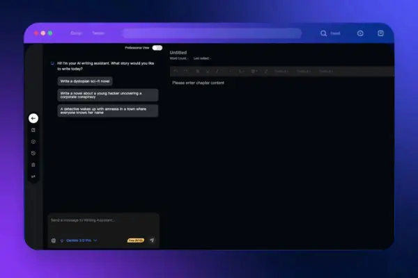 Create AI novel content from a few words