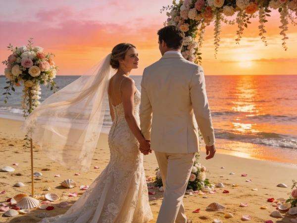 Romantic Beach Wedding at Sunset