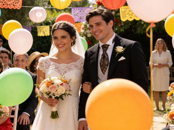 Outdoor Wedding with Balloons