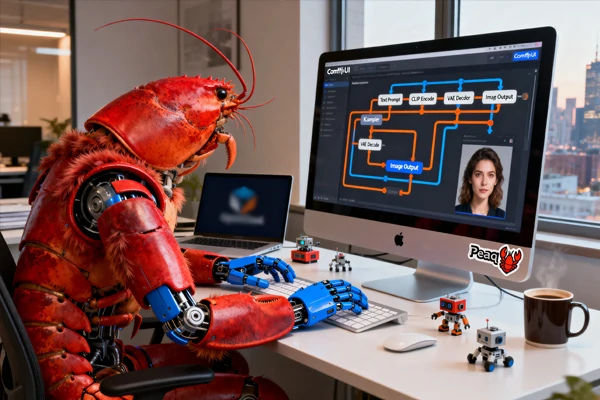 Agente de IA OpenClaw generando arte de calidad de estudio a partir de un mensaje de chat