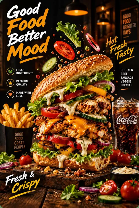 Burger Ad Poster