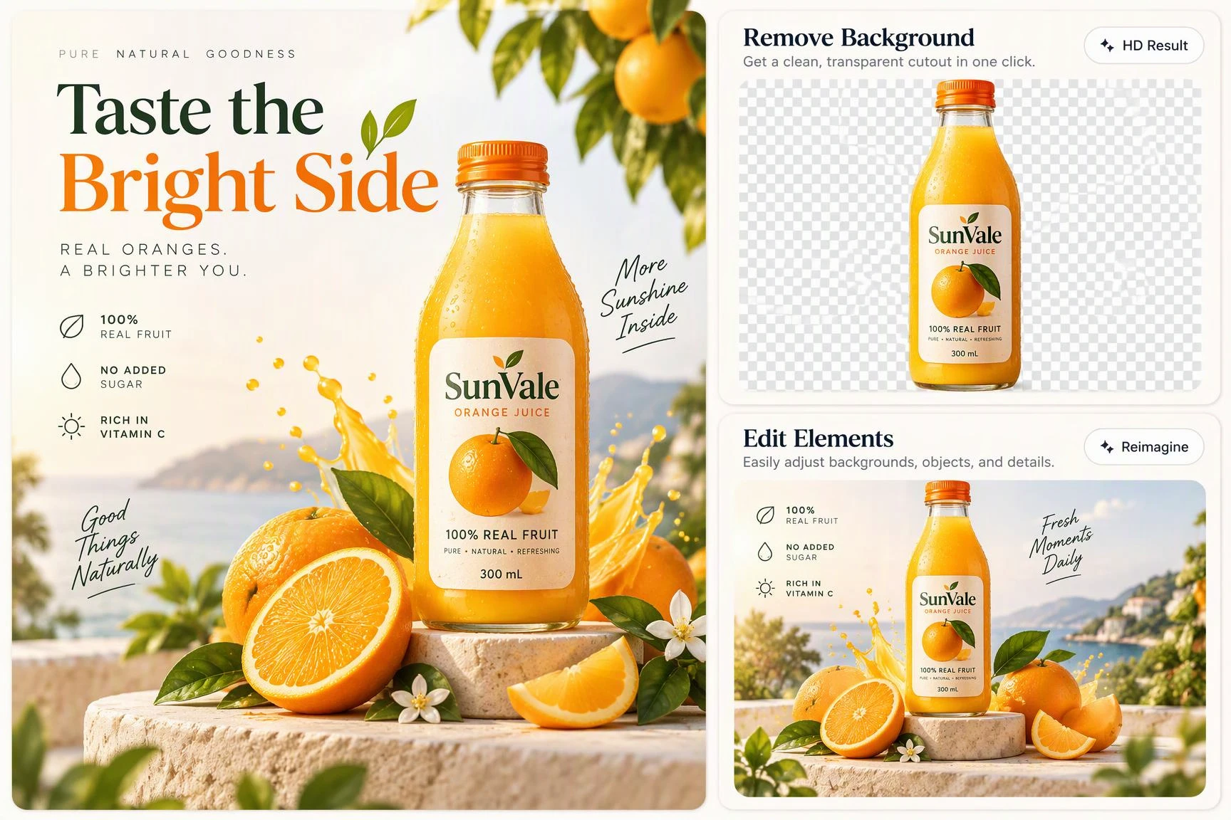 Orange juice AI editing showcase