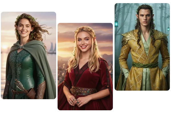 Photo showcasing different elf race styles