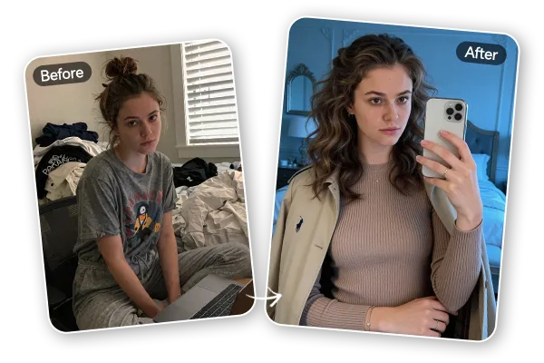 AI generated mirror selfies