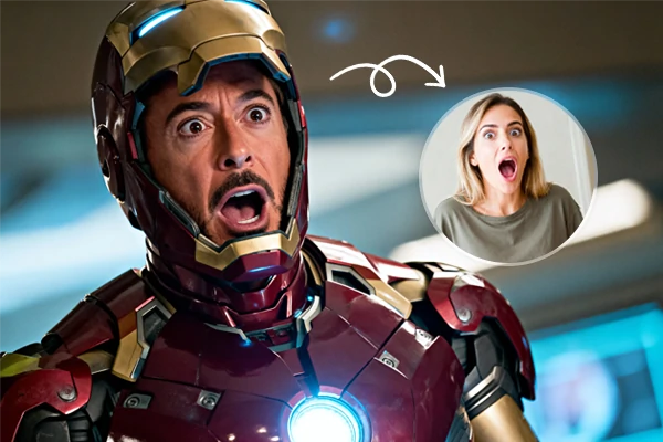 由 Wan 2.2 臉部交換 AI 技術所創造的專業臉部替換成果