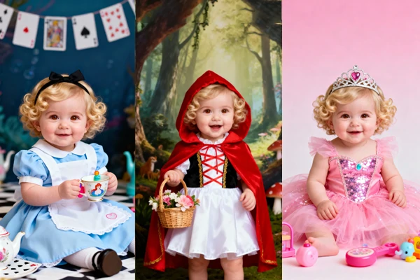 Creative baby outfits and styles generated with AI