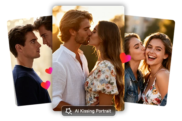 AI Kissing Portraits of Couples