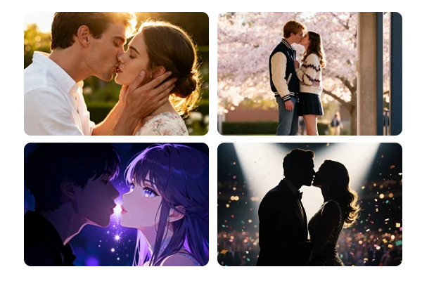 Kiss Photos with AI Featuring Different People