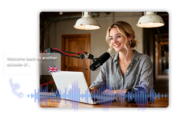 AI podcast video generated from character image and dialogue text