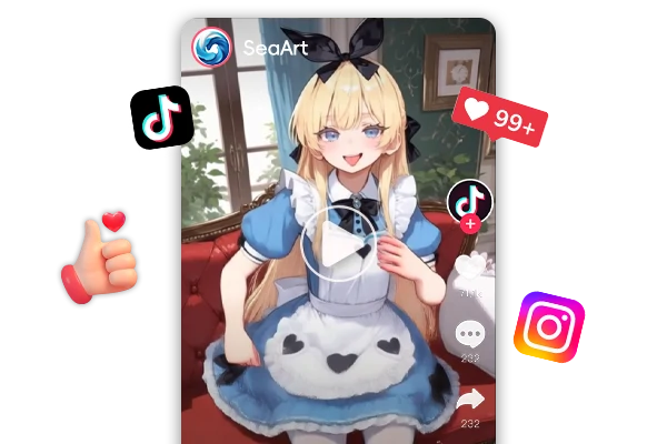 SeaArt AI dance video generator interface showing templates workflows and automatic character animation from uploaded images