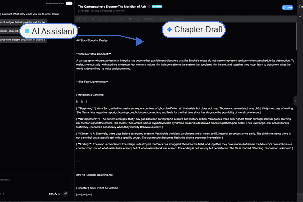 A Book Writing Assistant Inside Your Novel Workspace