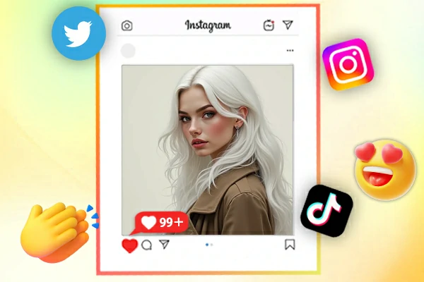 Filter rambut putih AI untuk konten media sosial viral