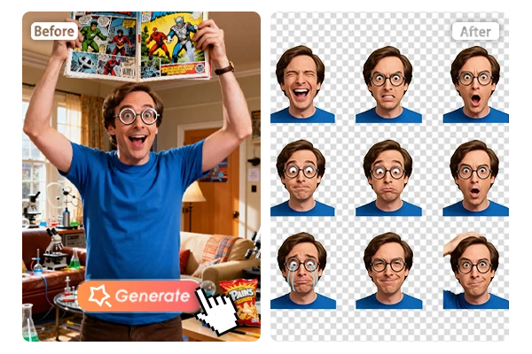 عملية توليد الصورة إلى ملصق بنقرة واحدة