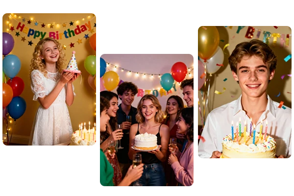 AI-generated birthday scene