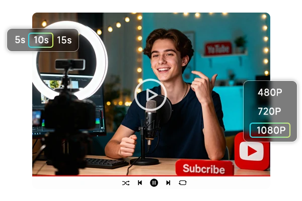 Professional creation interface for high-res YouTube Shorts with custom duration and resolution settings