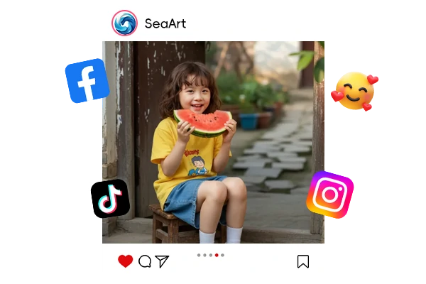 Partagez la Photo de Visage Bébé AI sur les Réseaux Sociaux.