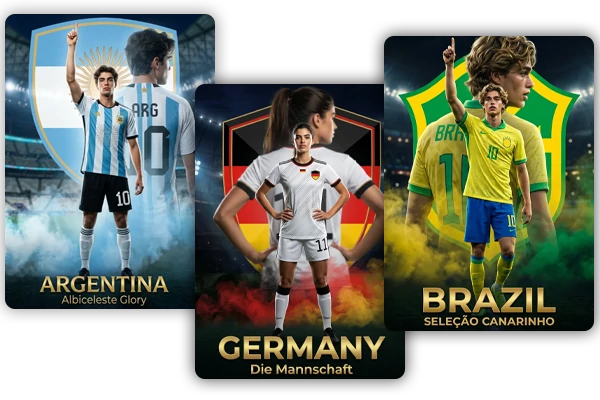 Various AI World Cup Poster Images