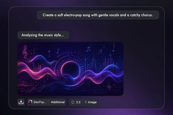 Soft electro-pop song generated from text inside agent workflow