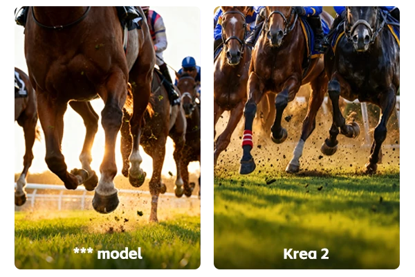 Krea visual range comparison with varied basketball image outputs