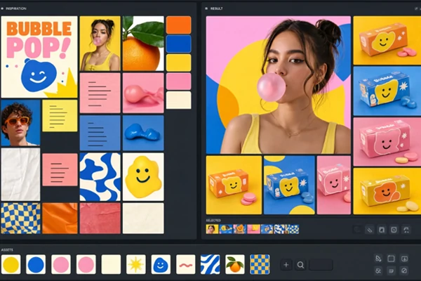 Professional moodboard reference control for AI image generation