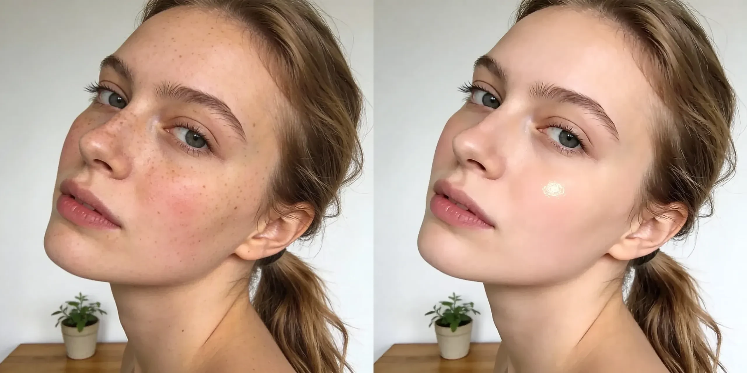 two side profile view, plant decor