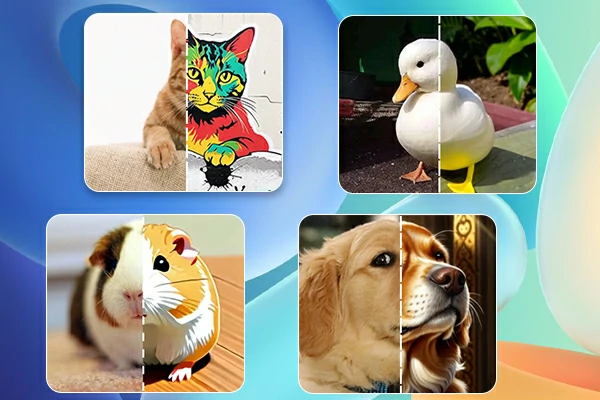 Cartoonize a foto do seu pet: antes e depois