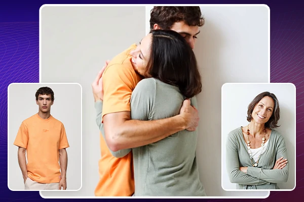 Vídeo de abraços com família e amigos