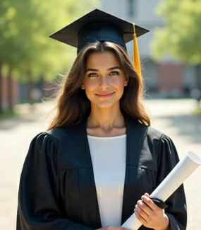 AI-generated female graduation portrait